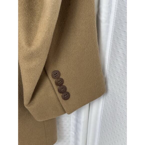 FENZIA 100% PURE CASHMERE Men's Sport coat Blazer 3 Button Camel 48L Jacket - Picture 13 of 16
